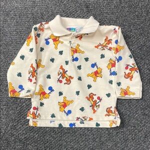 POOH Winnie the Pooh Boys Long Sleeve Polo Vintage Y2K Size 12 months Tigger